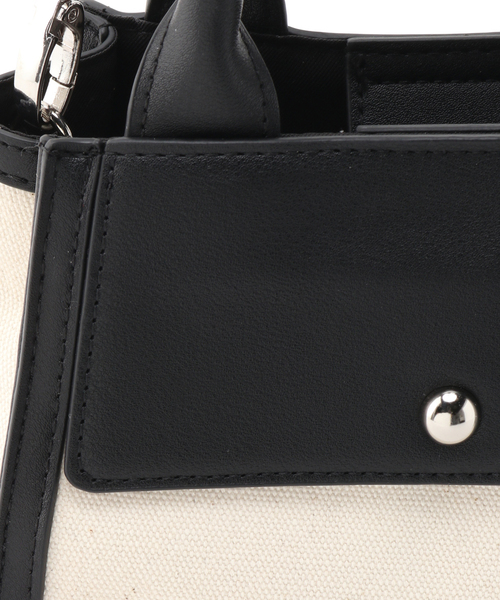 B.C STOCK(ベーセーストック)の「キャンバスミニショルダーBAG◆(クラッチバッグ・レディース・ブラック/ベージュ・FREE)」の17枚目の写真