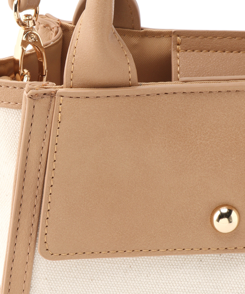 B.C STOCK(ベーセーストック)の「キャンバスミニショルダーBAG◆(クラッチバッグ・レディース・ブラック/ベージュ・FREE)」の22枚目の写真