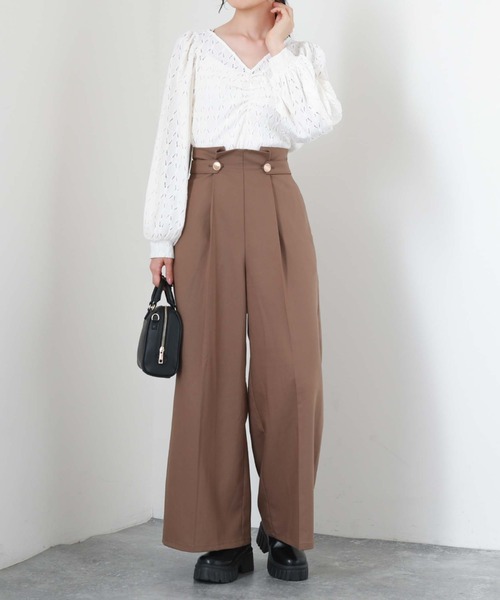 archives（アルシーヴ）の「フロントギャザーカットレースプルオーバー（Tシャツ/カットソー・レディース・ブラウン/ブラック/アイボリー/ブルーグレー・MEDIUM）」の15枚目の写真