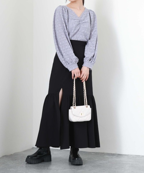 archives（アルシーヴ）の「フロントギャザーカットレースプルオーバー（Tシャツ/カットソー・レディース・ブラウン/ブラック/アイボリー/ブルーグレー・MEDIUM）」の20枚目の写真