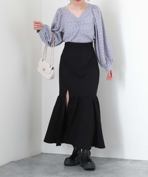 archives（アルシーヴ）の「フロントギャザーカットレースプルオーバー（Tシャツ/カットソー・レディース・ブラウン/ブラック/アイボリー/ブルーグレー・MEDIUM）」の21枚目の写真