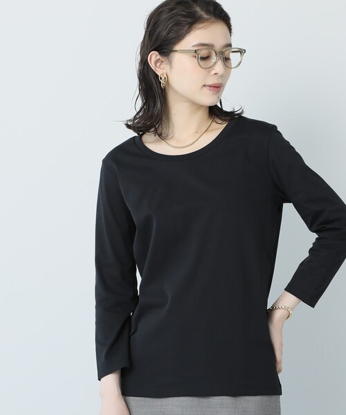 UNTITLED(アンタイトル)の「【抗菌防臭】クリーンフィール 長袖カットソー(Tシャツ/カットソー・レディース・ブラック/オフホワイト・44/48/01/02/03/04)」の2枚目の写真