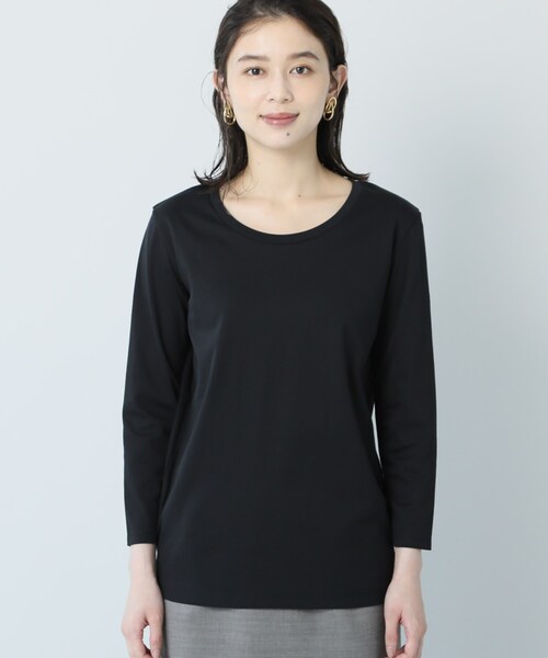 UNTITLED(アンタイトル)の「【抗菌防臭】クリーンフィール 長袖カットソー(Tシャツ/カットソー・レディース・ブラック/オフホワイト・44/48/01/02/03/04)」の4枚目の写真