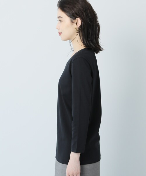 UNTITLED(アンタイトル)の「【抗菌防臭】クリーンフィール 長袖カットソー(Tシャツ/カットソー・レディース・ブラック/オフホワイト・44/48/01/02/03/04)」の5枚目の写真