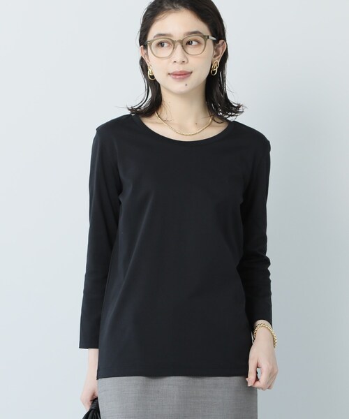 UNTITLED(アンタイトル)の「【抗菌防臭】クリーンフィール 長袖カットソー(Tシャツ/カットソー・レディース・ブラック/オフホワイト・44/48/01/02/03/04)」の12枚目の写真