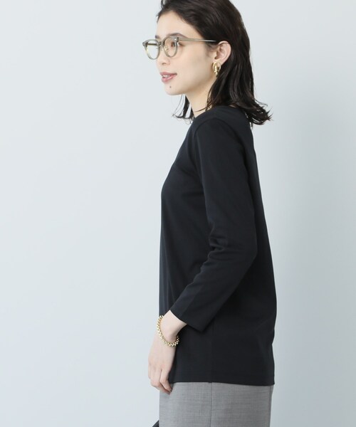 UNTITLED(アンタイトル)の「【抗菌防臭】クリーンフィール 長袖カットソー(Tシャツ/カットソー・レディース・ブラック/オフホワイト・44/48/01/02/03/04)」の13枚目の写真