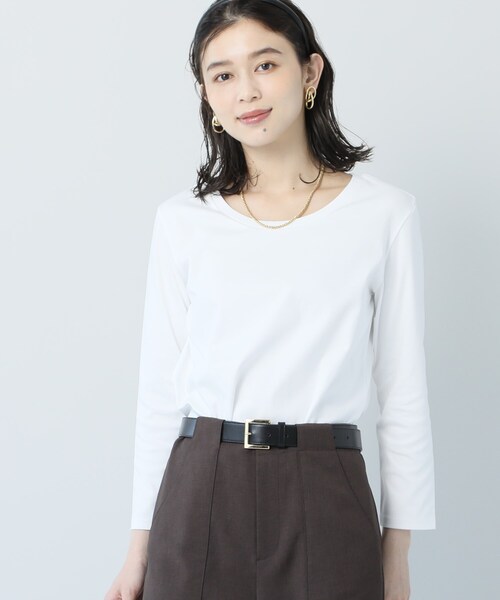 UNTITLED(アンタイトル)の「【抗菌防臭】クリーンフィール 長袖カットソー(Tシャツ/カットソー・レディース・ブラック/オフホワイト・44/48/01/02/03/04)」の15枚目の写真