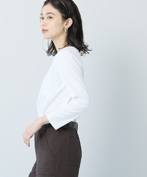 UNTITLED(アンタイトル)の「【抗菌防臭】クリーンフィール 長袖カットソー(Tシャツ/カットソー・レディース・ブラック/オフホワイト・44/48/01/02/03/04)」の16枚目の写真