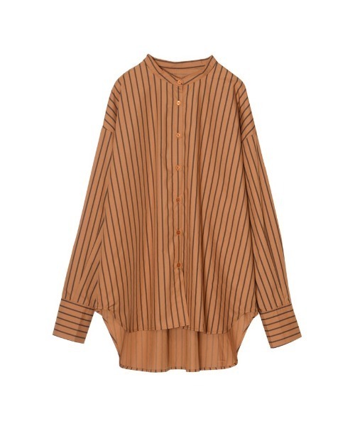 Re:EDIT（リエディ）の「マルチストライプバンドカラーオーバーサイズシャツ（シャツ/ブラウス・レディース・ラベンダー/ブラック/ブルー/ブラウン・MEDIUM/LARGE）」の3枚目の写真