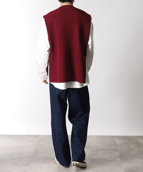 THE SHOP TK （ザ ショップ ティーケー ）の「◆【ベスト+ロンT セットアイテム】ポリニットサイドオープンベスト（ベスト・メンズ・ボルドー/ブラック/ライトグリーン/ベージュ・03/02/04）」の18枚目の写真