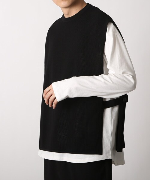 THE SHOP TK （ザ ショップ ティーケー ）の「◆【ベスト+ロンT セットアイテム】ポリニットサイドオープンベスト（ベスト・メンズ・ボルドー/ブラック/ライトグリーン/ベージュ・03/02/04）」の20枚目の写真