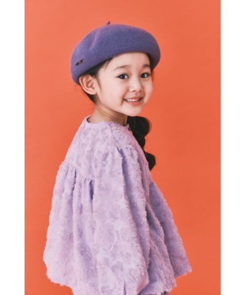 maarook（マルーク）の「ふさふさジャガードブラウス（シャツ/ブラウス・キッズ・ホワイト/パープル・110cm/90cm/120cm/130cm/100cm）」の2枚目の写真