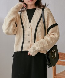 Lui's | 配色テープデザインショートカーディガン(カーディガン/ボレロ)
