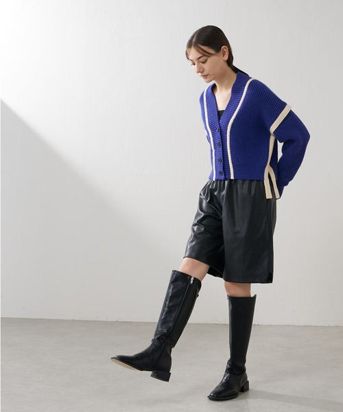 Lui's（ルイス）の「配色テープデザインショートカーディガン（カーディガン/ボレロ・レディース・ブルー/ブラック/アイボリー・FREE）」の9枚目の写真