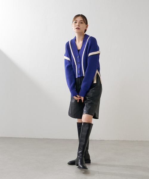 Lui's（ルイス）の「配色テープデザインショートカーディガン（カーディガン/ボレロ・レディース・ブルー/ブラック/アイボリー・FREE）」の11枚目の写真