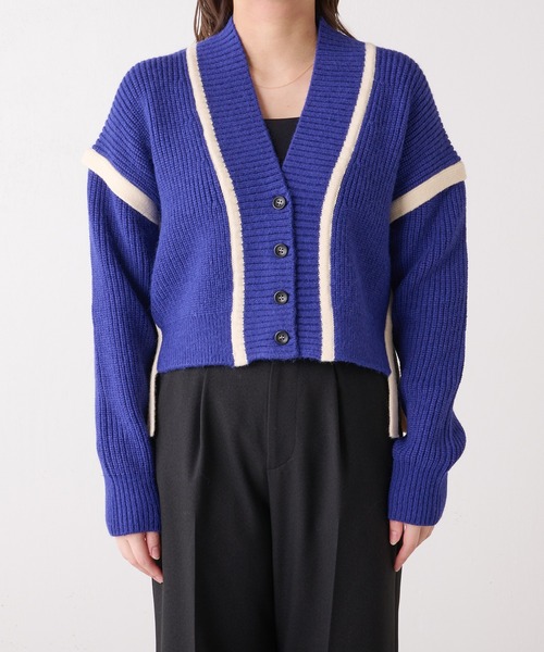 Lui's（ルイス）の「配色テープデザインショートカーディガン（カーディガン/ボレロ・レディース・ブルー/ブラック/アイボリー・FREE）」の13枚目の写真
