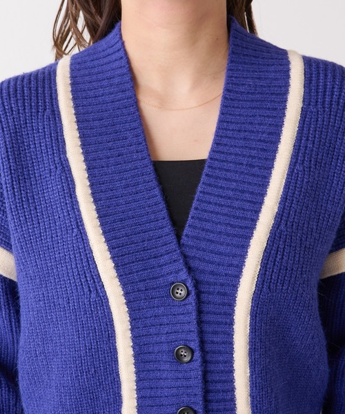 Lui's（ルイス）の「配色テープデザインショートカーディガン（カーディガン/ボレロ・レディース・ブルー/ブラック/アイボリー・FREE）」の16枚目の写真