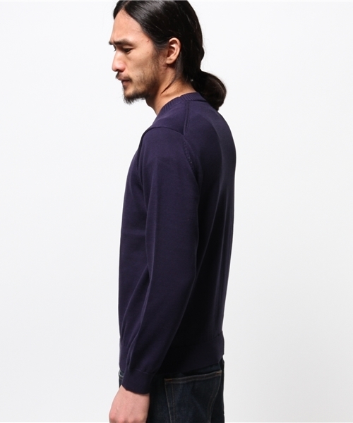 EDIFICE（エディフィス）の「◇ミドルゲージコットンクルーネックプルオーバー（ニット/セーター・メンズ・ホワイト/ブルー系その他/イエロー・48/46/44）」の5枚目の写真