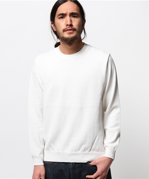 EDIFICE（エディフィス）の「◇ミドルゲージコットンクルーネックプルオーバー（ニット/セーター・メンズ・ホワイト/ブルー系その他/イエロー・48/46/44）」の11枚目の写真