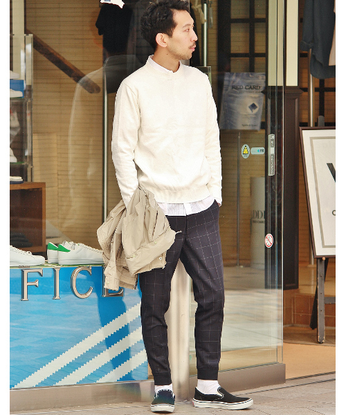 EDIFICE（エディフィス）の「◇ミドルゲージコットンクルーネックプルオーバー（ニット/セーター・メンズ・ホワイト/ブルー系その他/イエロー・48/46/44）」の13枚目の写真