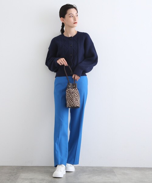 INDIVI(インディヴィ)の「◆【ゼブラ柄】ジャカード巾着バッグ(ハンドバッグ・レディース・ブラック系4/ブラウン系5/ネイビー系4/グリーン系その他5・00)」の7枚目の写真