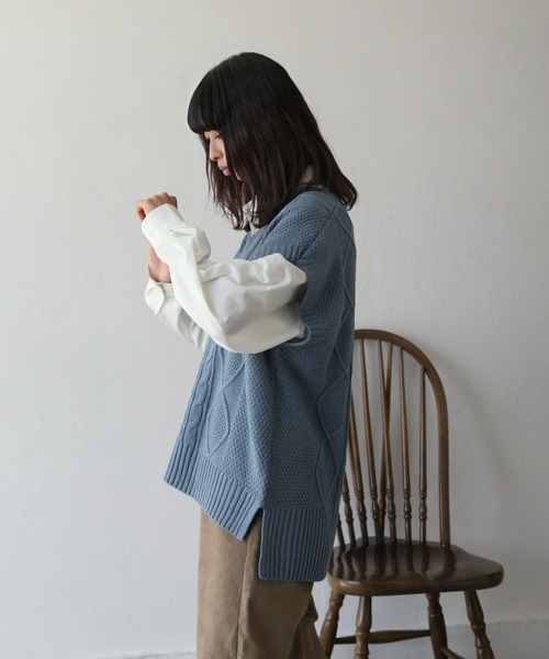 Chillfar（チルファー）の「5G深Vネックニットベスト（ベスト・レディース・ブラック/オレンジ/ブルー/ライトベージュ・FREE）」の19枚目の写真