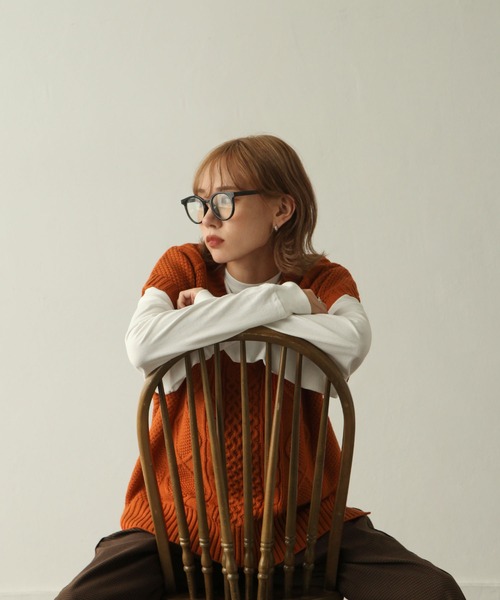 Chillfar（チルファー）の「5G深Vネックニットベスト（ベスト・レディース・ブラック/オレンジ/ブルー/ライトベージュ・FREE）」の18枚目の写真