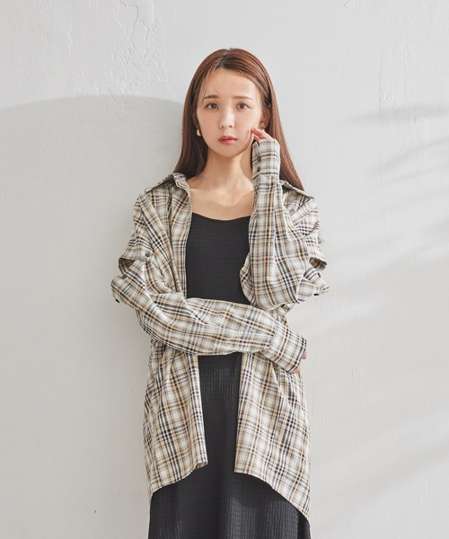 ADIRA（アディラ）の「マルチウェイオーバーシャツ（シャツ/ブラウス・レディース・ブルーグレー/ブラック・MEDIUM）」の3枚目の写真