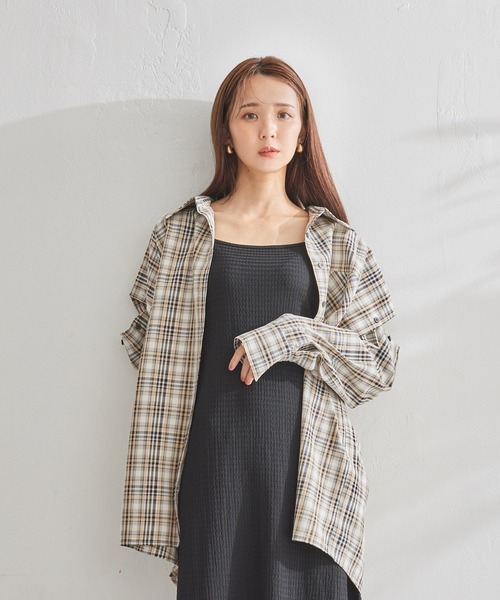 ADIRA（アディラ）の「マルチウェイオーバーシャツ（シャツ/ブラウス・レディース・ブルーグレー/ブラック・MEDIUM）」の8枚目の写真