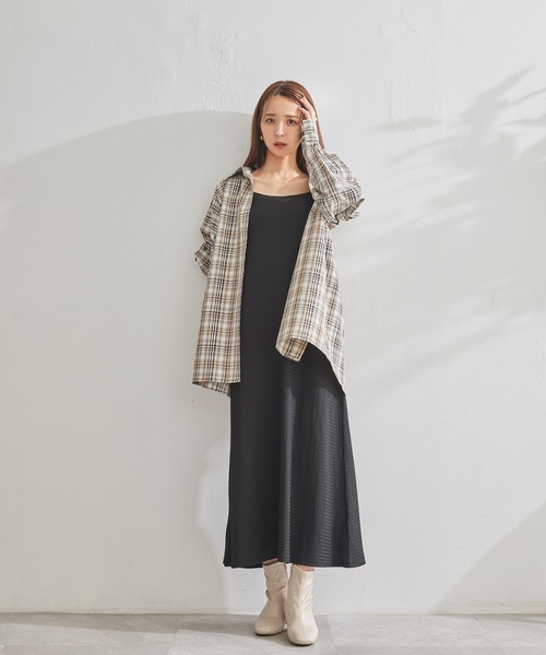 ADIRA（アディラ）の「マルチウェイオーバーシャツ（シャツ/ブラウス・レディース・ブルーグレー/ブラック・MEDIUM）」の11枚目の写真