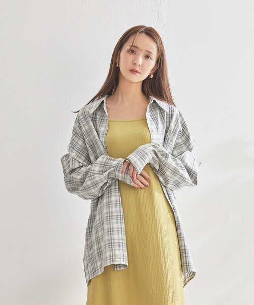 ADIRA（アディラ）の「マルチウェイオーバーシャツ（シャツ/ブラウス・レディース・ブルーグレー/ブラック・MEDIUM）」の6枚目の写真