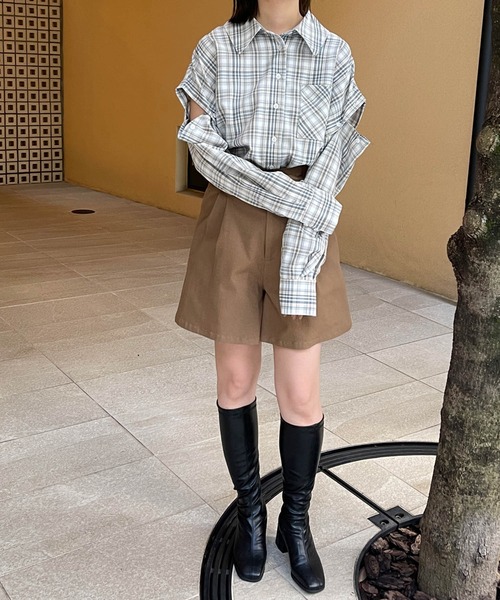 ADIRA（アディラ）の「マルチウェイオーバーシャツ（シャツ/ブラウス・レディース・ブルーグレー/ブラック・MEDIUM）」の14枚目の写真