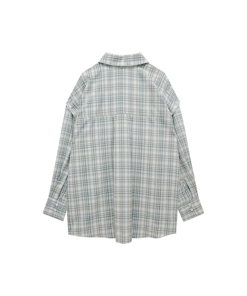 ADIRA（アディラ）の「マルチウェイオーバーシャツ（シャツ/ブラウス・レディース・ブルーグレー/ブラック・MEDIUM）」の7枚目の写真