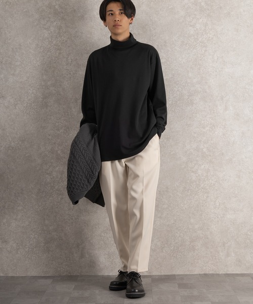 SlashDate（スラッシュデイト）の「ポンチタートルネック長袖Tシャツ（Tシャツ/カットソー・メンズ・ホワイト/ブラック/グレー・M/L）」の20枚目の写真