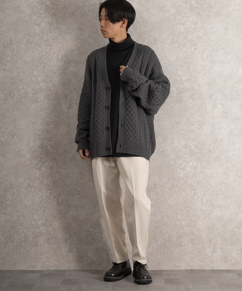 SlashDate（スラッシュデイト）の「ポンチタートルネック長袖Tシャツ（Tシャツ/カットソー・メンズ・ホワイト/ブラック/グレー・M/L）」の21枚目の写真