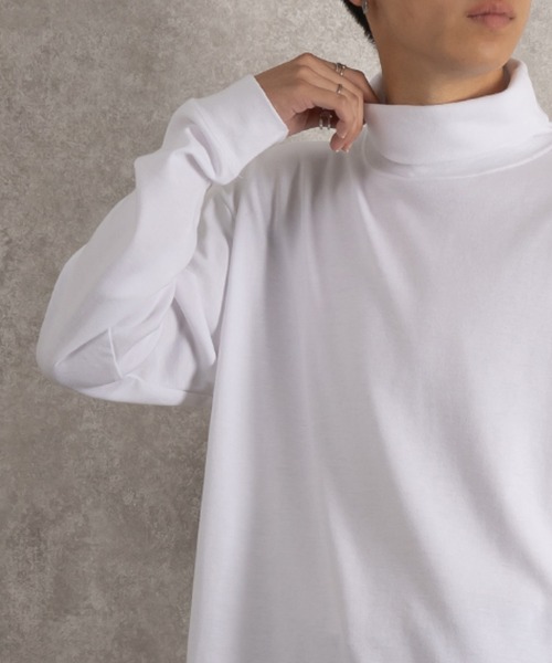 SlashDate（スラッシュデイト）の「ポンチタートルネック長袖Tシャツ（Tシャツ/カットソー・メンズ・ホワイト/ブラック/グレー・M/L）」の22枚目の写真