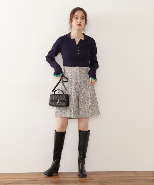 N.（N. Natural Beauty Basic）（エヌエヌナチュラルビューティーベーシック）の「【松井愛莉さん着用】◆ステッチヒールロングブーツ（ブーツ・レディース・ブラック/ベージュ・24.5/23.5）」の8枚目の写真