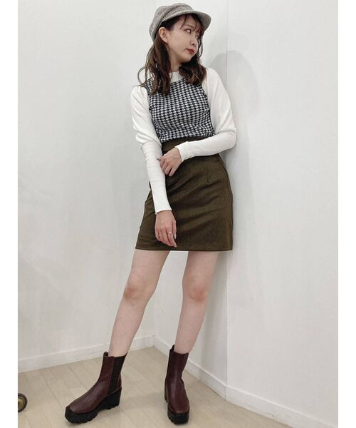 スーパーセール期間限定 dazzlin（ダズリン）の「千鳥パフスリーブニットトップス 犬服・アクセサリー
