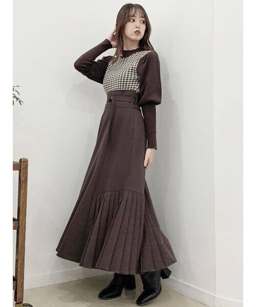 dazzlin（ダズリン）の「千鳥パフスリーブニットトップス（ニット 