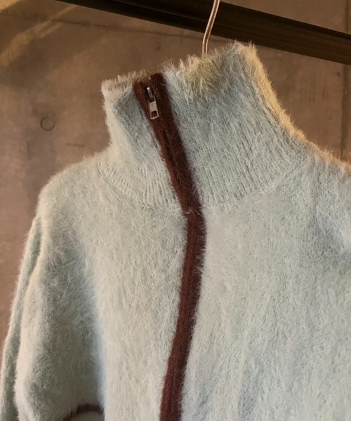 Vipoa(ヴィポア)の「MOHAIR LIKE MULTI STRIPE KNIT(ニット/セーター・レディース・グリーン/ピンク・FREE)」の7枚目の写真