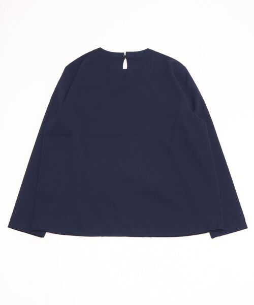 SUIT SELECT(スーツセレクト)の「【ストレッチジョーゼット素材】ピンタックブラウス(シャツ/ブラウス・レディース・ネイビー/モーブ系/ホワイト・M/L/S)」の4枚目の写真