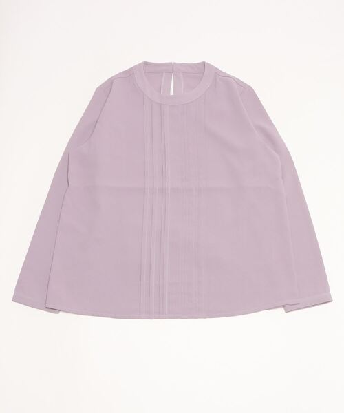 SUIT SELECT(スーツセレクト)の「【ストレッチジョーゼット素材】ピンタックブラウス(シャツ/ブラウス・レディース・ネイビー/モーブ系/ホワイト・M/L/S)」の5枚目の写真