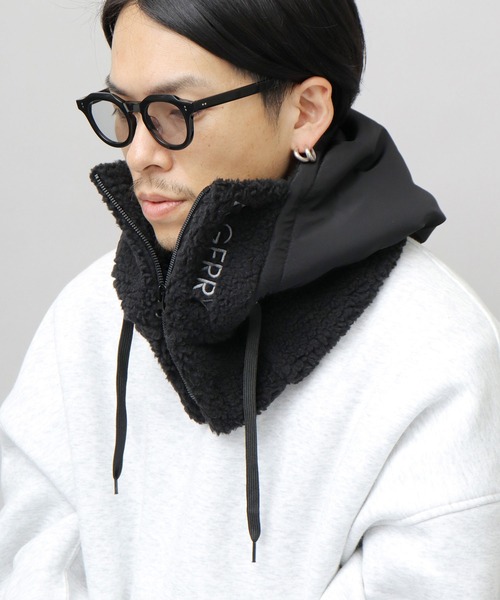 GERRY（ジェリー）の「GERRY / ジェリー / 裏ボア フロントジップ ポリタフタ フードウォーマー / ネックウォーマー / フェイスガード（ネックウォーマー/スヌード・メンズ・ブラック・FREE）」の3枚目の写真