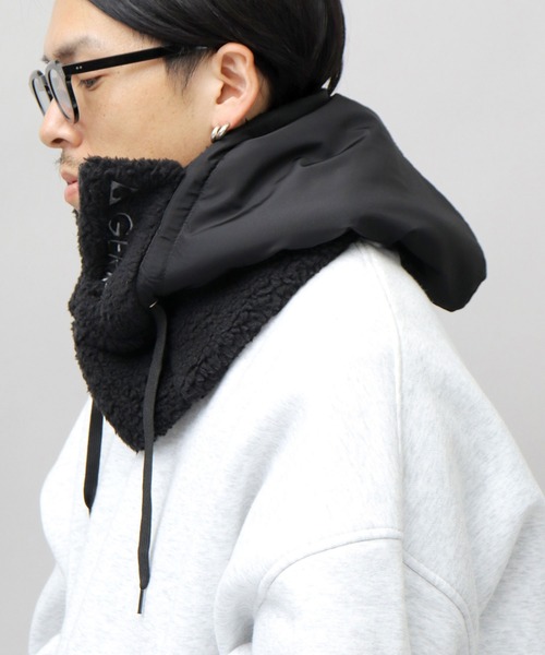 GERRY（ジェリー）の「GERRY / ジェリー / 裏ボア フロントジップ ポリタフタ フードウォーマー / ネックウォーマー / フェイスガード（ネックウォーマー/スヌード・メンズ・ブラック・FREE）」の13枚目の写真