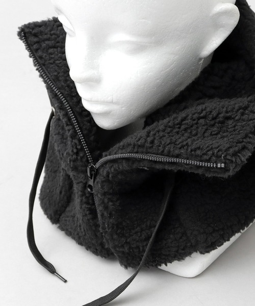 GERRY（ジェリー）の「GERRY / ジェリー / 裏ボア フロントジップ ポリタフタ フードウォーマー / ネックウォーマー / フェイスガード（ネックウォーマー/スヌード・メンズ・ブラック・FREE）」の15枚目の写真