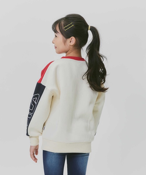 FILA(フィラ)の「【FILA】切り替えクルースウェット(スウェット・キッズ・ブラウン/ホワイト/ブラック・120/130/140/150/160)」の4枚目の写真