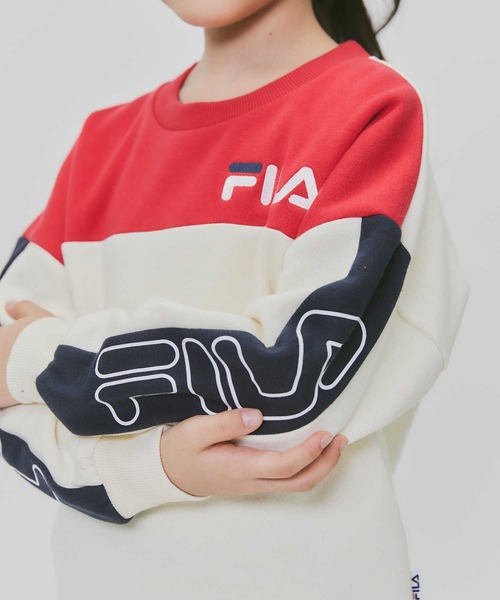 FILA(フィラ)の「【FILA】切り替えクルースウェット(スウェット・キッズ・ブラウン/ホワイト/ブラック・120/130/140/150/160)」の6枚目の写真