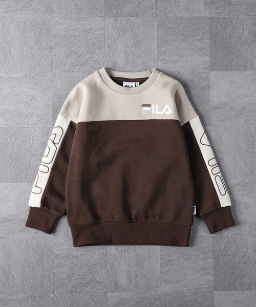FILA(フィラ)の「【FILA】切り替えクルースウェット(スウェット・キッズ・ブラウン/ホワイト/ブラック・120/130/140/150/160)」の14枚目の写真