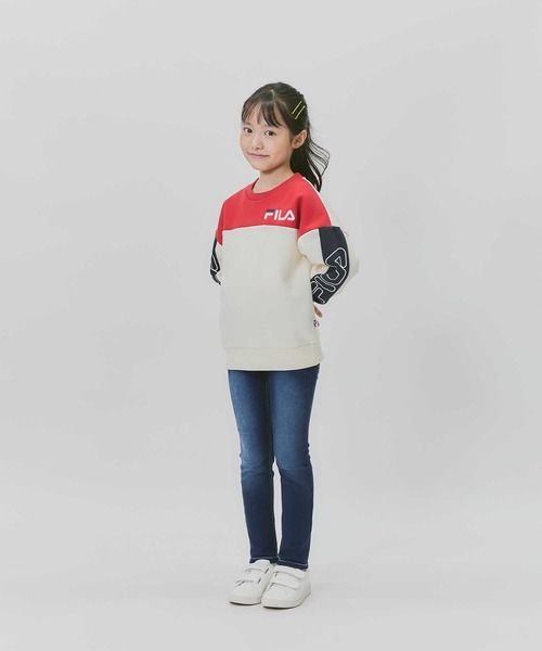 FILA(フィラ)の「【FILA】切り替えクルースウェット(スウェット・キッズ・ブラウン/ホワイト/ブラック・120/130/140/150/160)」の5枚目の写真