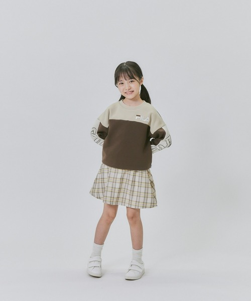 FILA(フィラ)の「【FILA】切り替えクルースウェット(スウェット・キッズ・ブラウン/ホワイト/ブラック・120/130/140/150/160)」の7枚目の写真